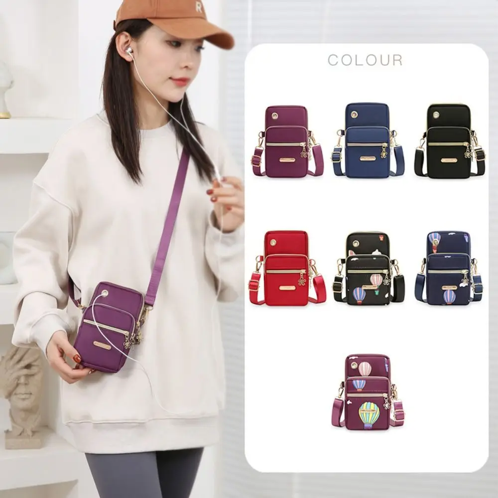 Portable Shoulder Bags Nylon Waterproof Women Mobile Phone Bags Mini Female Messenger Purse Lady Wallet Female CrossBody Bag