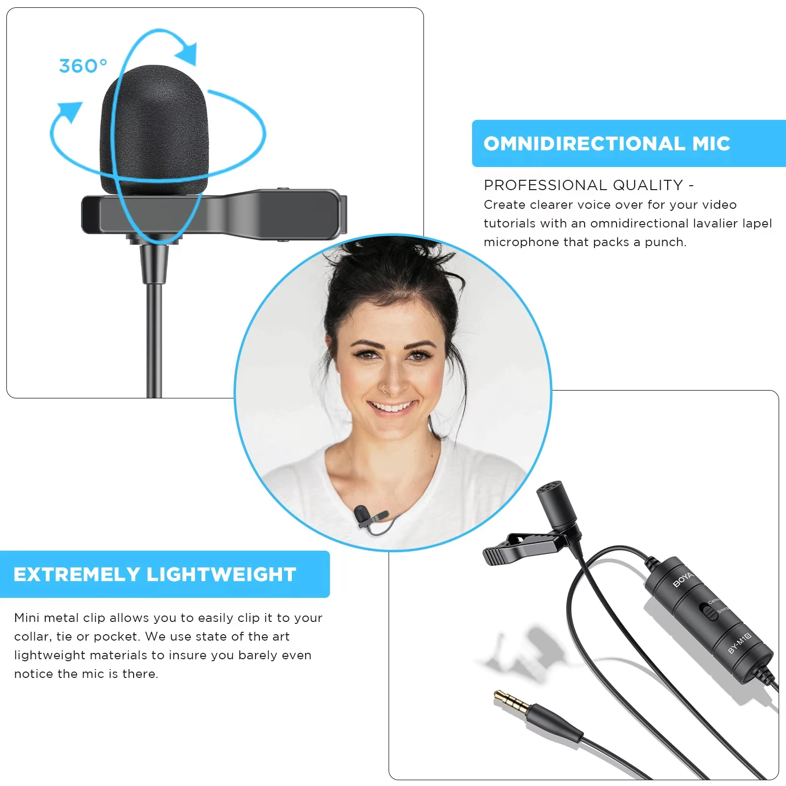 3.5mm Mini Microphone for Smartphones and Audio Devices with Clear Sound Quality, Black