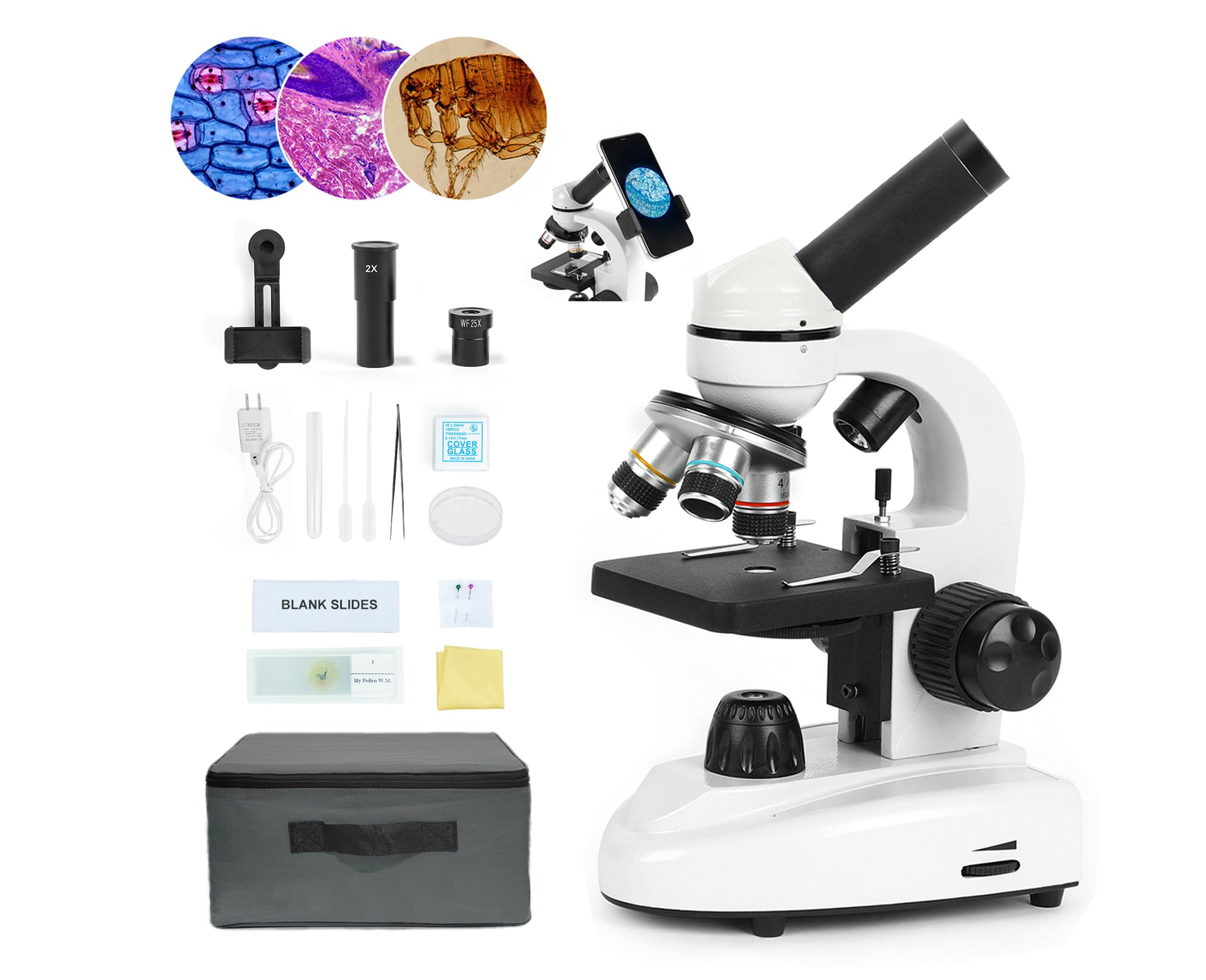 Professional Monocular Biological Compound Microscope 25X-675X Magnification L101