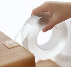 Double Sided Adhesive Silicon Heavy Duty Nano Washi Waterproof Sticky Craft Heat Resistant Anti-Slip Gel Tape for Metal, Glass, Wall (3 m, Transparent)