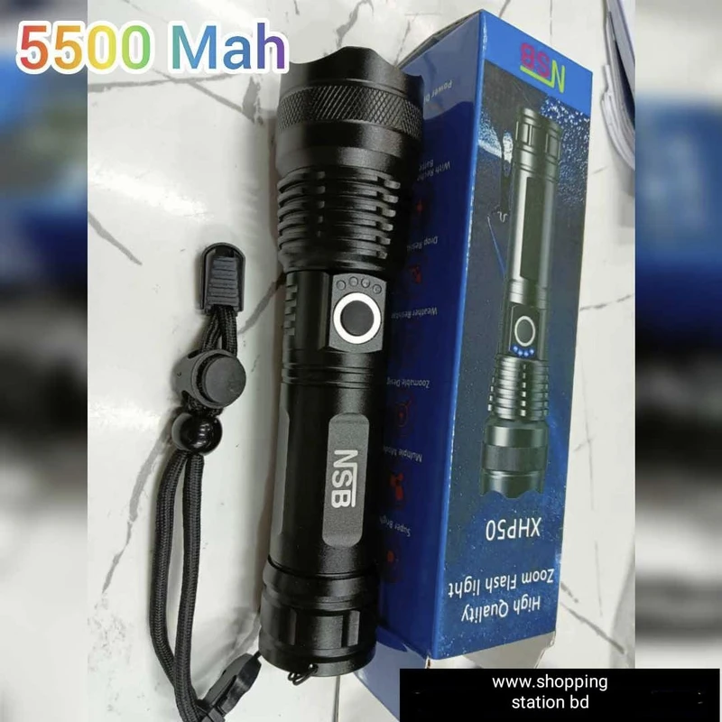 Zoom LED Flashlight USB Rechargeable Torch Light