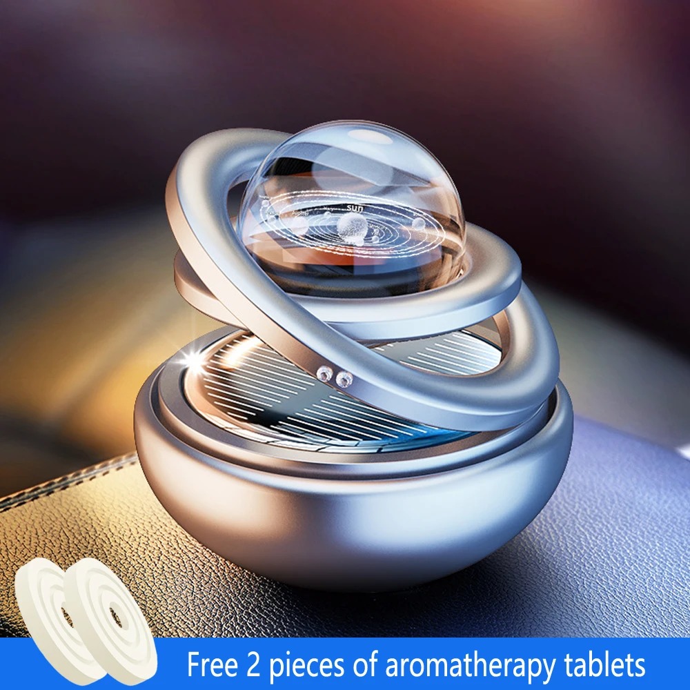 New solar car perfume creative interstellar rotation aromatherapy car decorations