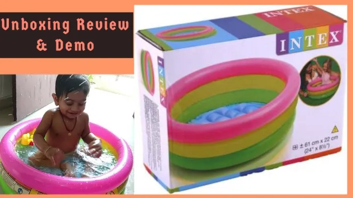 Intex Inflatable Baby Bath Tub Swimming Pool 34 inch X 10 inch (Multicolor)