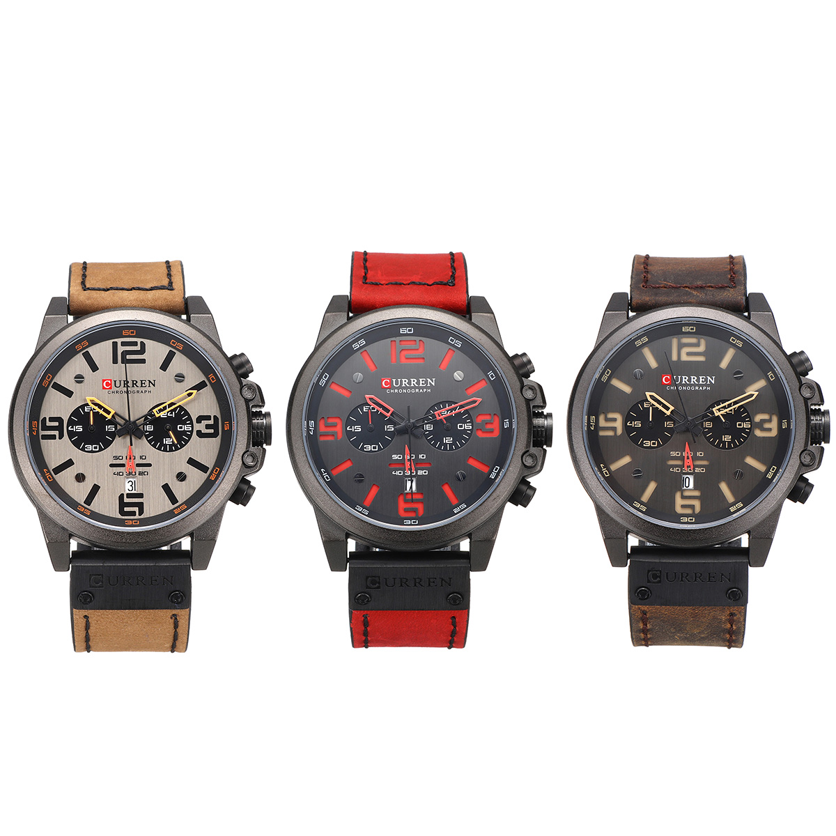 Curren 8314 Fashion Classic Chronograph Watch for Men-Black Ash