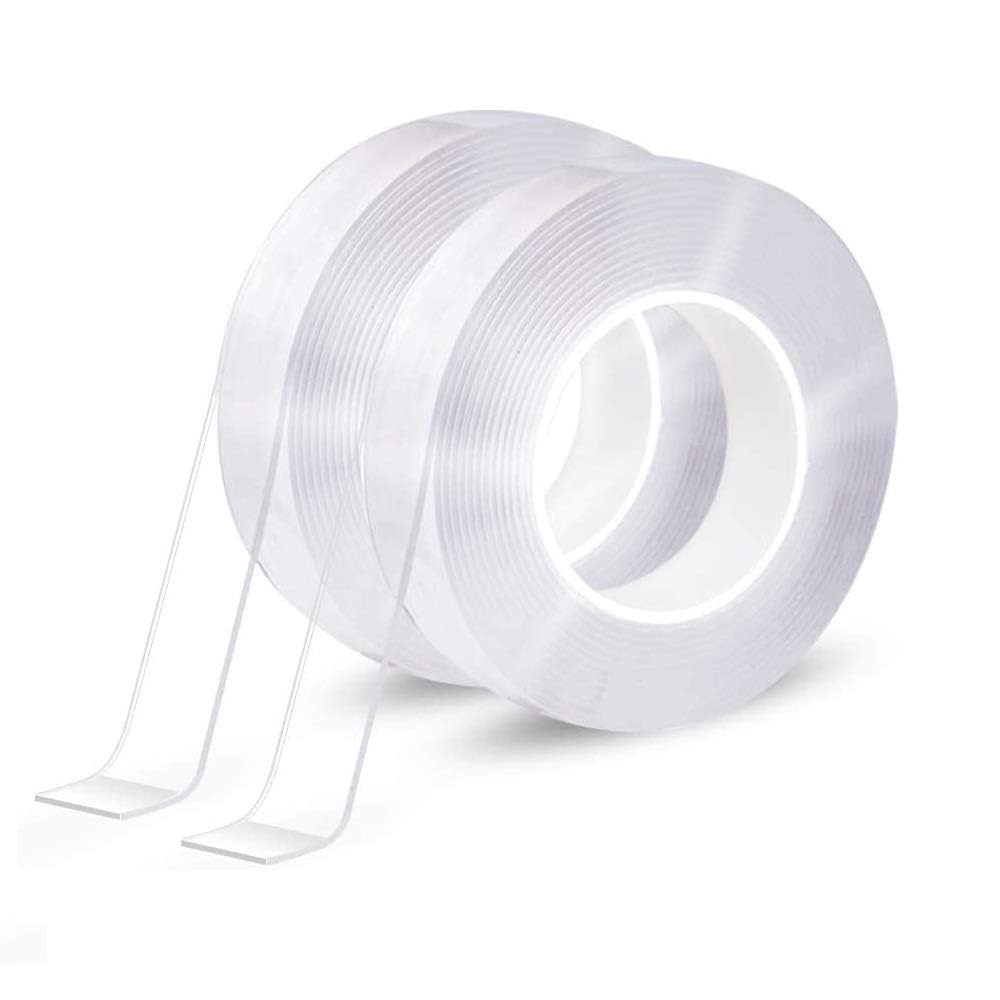 Double Sided Adhesive Silicon Heavy Duty Nano Washi Waterproof Sticky Craft Heat Resistant Anti-Slip Gel Tape for Metal, Glass, Wall (3 m, Transparent)