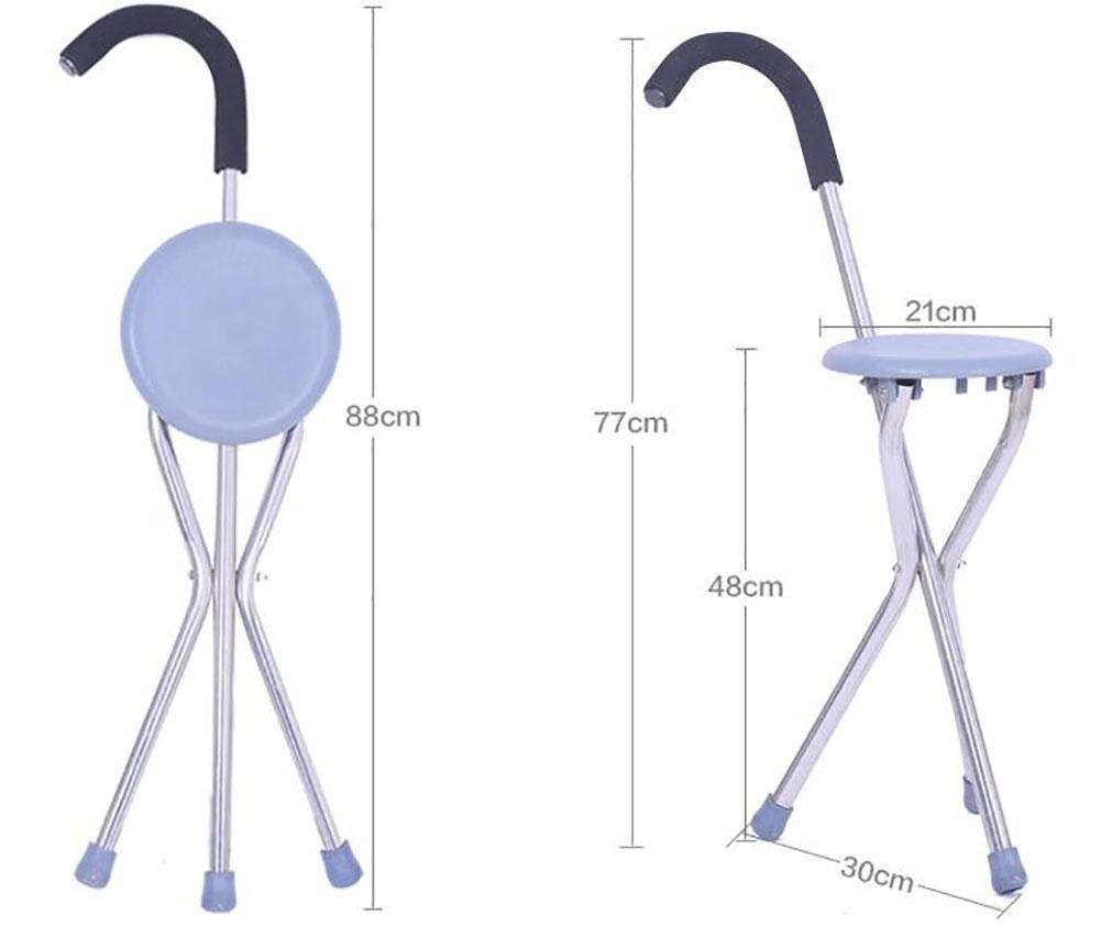 Walking Stick Chair Aluminum Walkers For Elderly Folding Elderly Walker Cane With Seat Walking Stick Old People 2 in 1 Walk/Sit