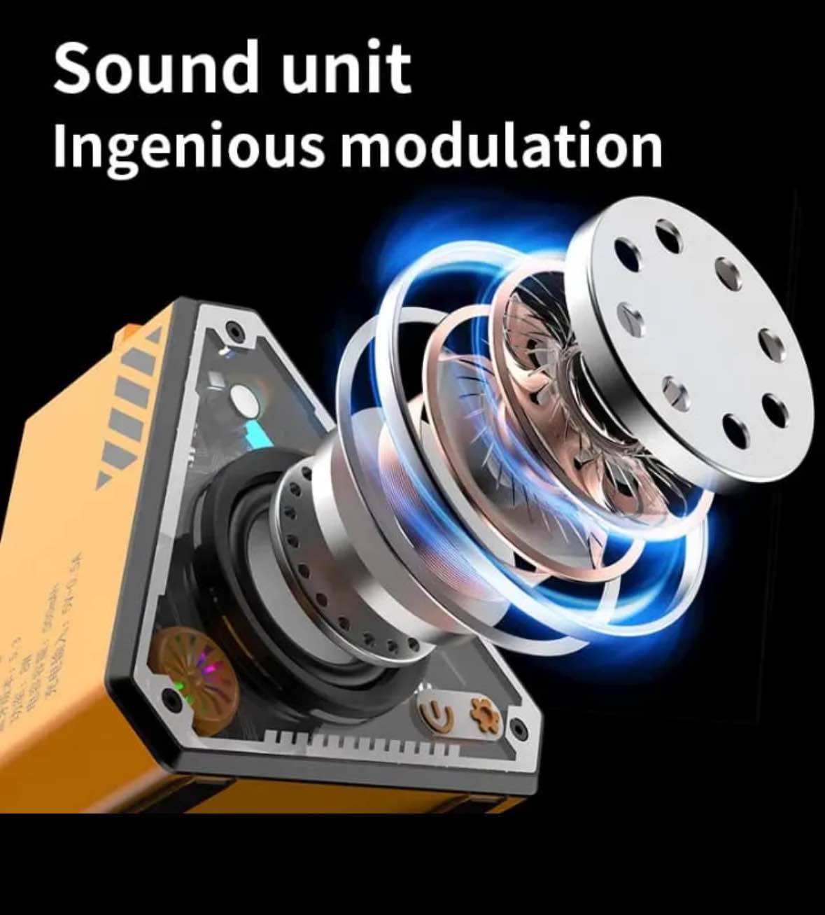 V2 Bluetooth Speaker with Transparent RGB Led Light with extra large Sound with Heavy Bass Compatible with Phone Computer Laptop