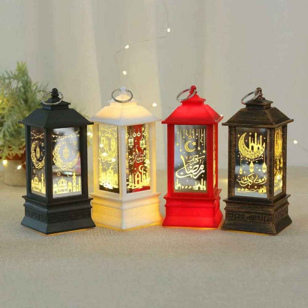 1 Pcs Acrylic Antique LED Hurricane Lantern Lamp, Wall Hanging Led String Light Holder for Wall Home, Drawing, Living Room