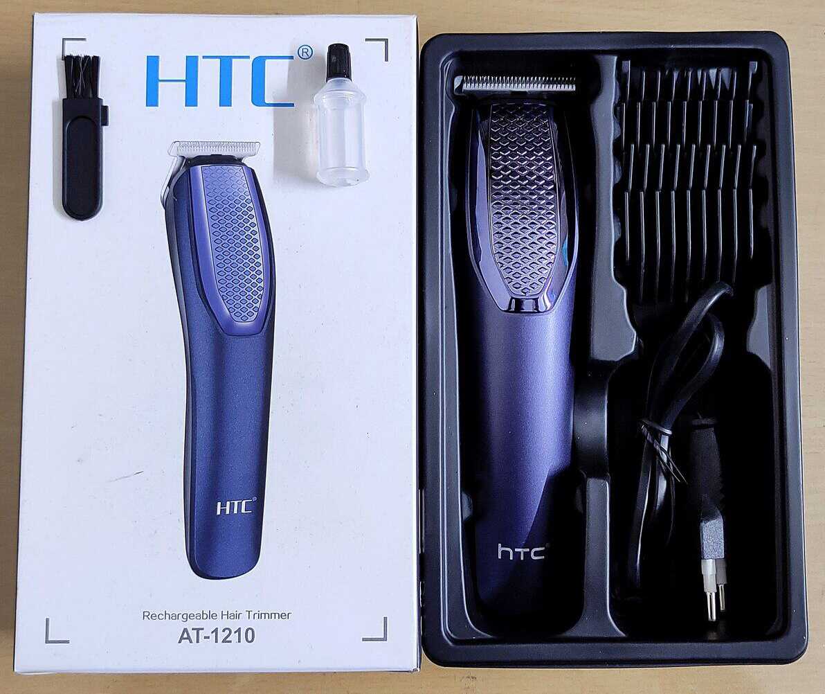 HTC AT-1210 Beard Trimmer And Hair Clipper For Men 45 min Runtime 4 Length Settings (Blue) Affordable Trimmer