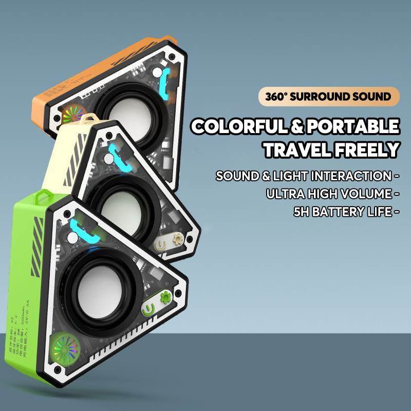 V2 Bluetooth Speaker with Transparent RGB Led Light with extra large Sound with Heavy Bass Compatible with Phone Computer Laptop