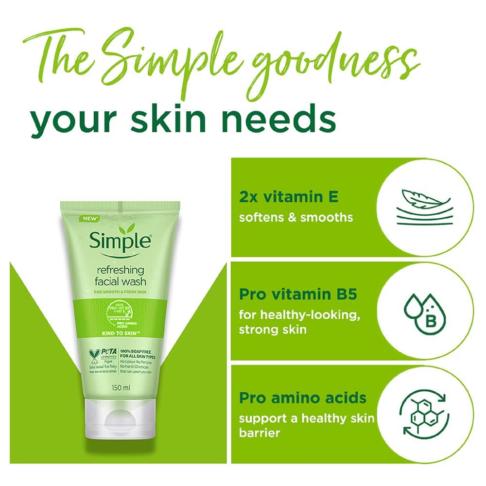 Simple Kind To Skin Refreshing Facial Wash 150ml