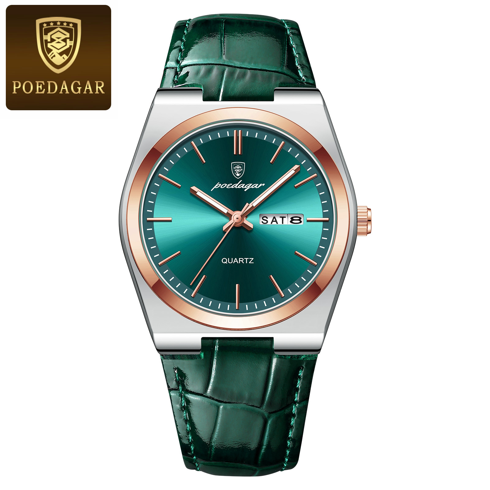 POEDAGAR 930L Men's Leather Quartz Watch - Water Resistant Business Luxury Fashion Wristwatch - Watch For Men - Watch