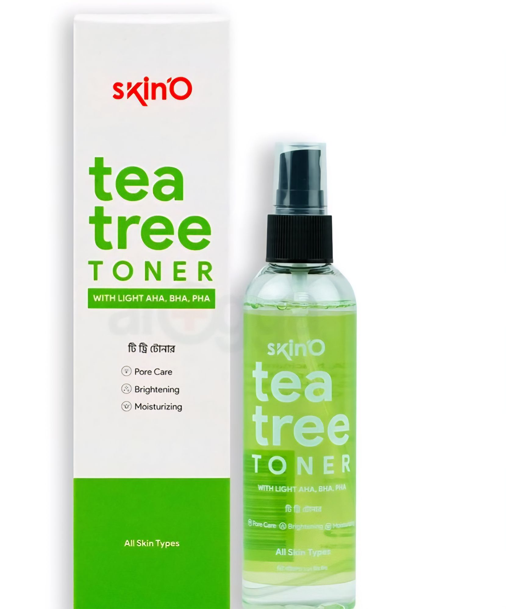 skin'O Tea Tree Toner With (Light AHA,BHA,PHA) - 120ml to all skin type