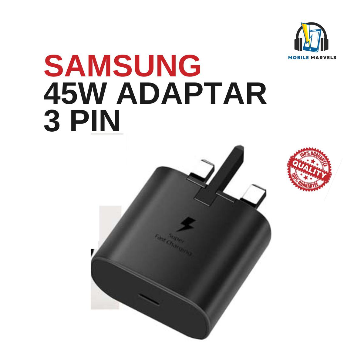 45W PD Fast Power Adapter 3 Pin For Samsung Mobile