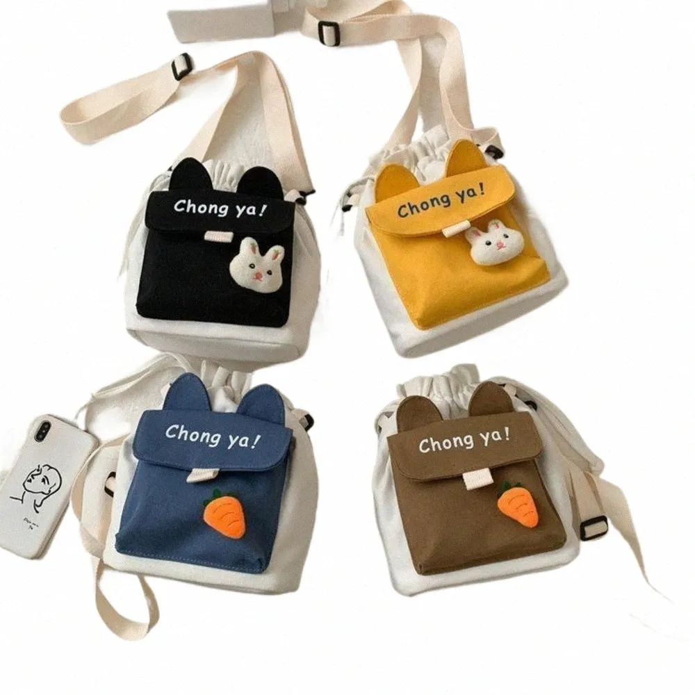 Canvas Cartoon Shoulder Bag Girls Purse Handbags