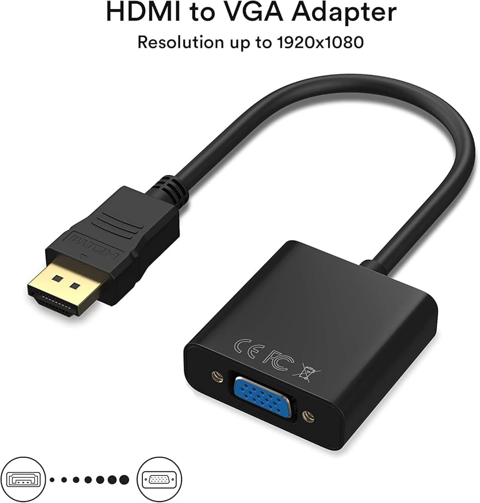 CASIFY HDMI to VGA Cable Converter 1080P HDMI Male to VGA Female Video Cable Cord Converter Adapter For PC HDTV TV HDMI to VGA Adapter Male to Female