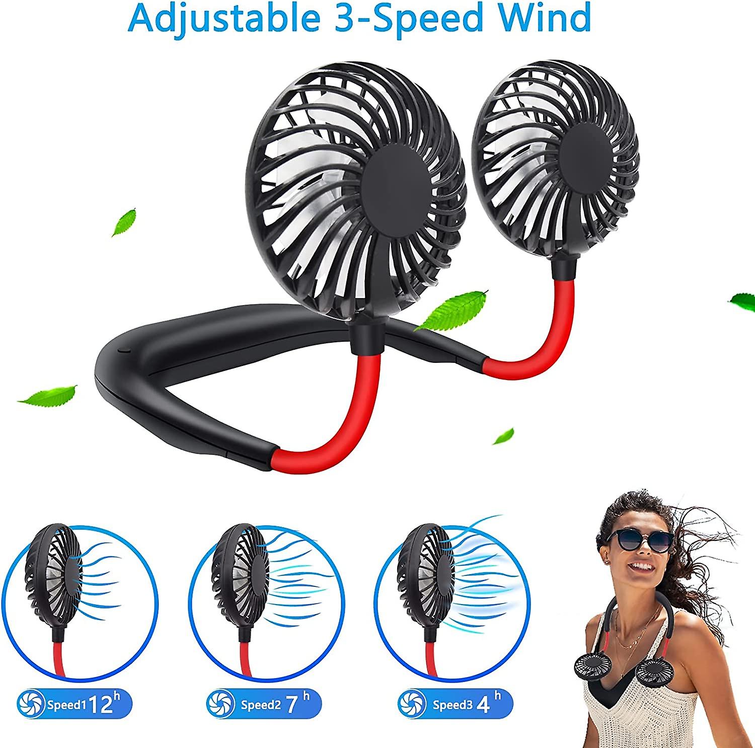 Neck Fan for Kitchen Folding Handheld Fan Wearable Portable Neckband Mini Fan USB Chargeable