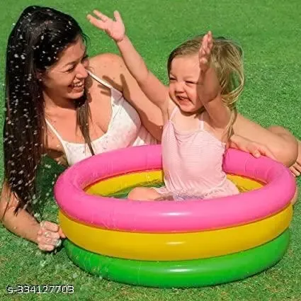 Intex Inflatable Baby Bath Tub Swimming Pool 34 inch X 10 inch (Multicolor)