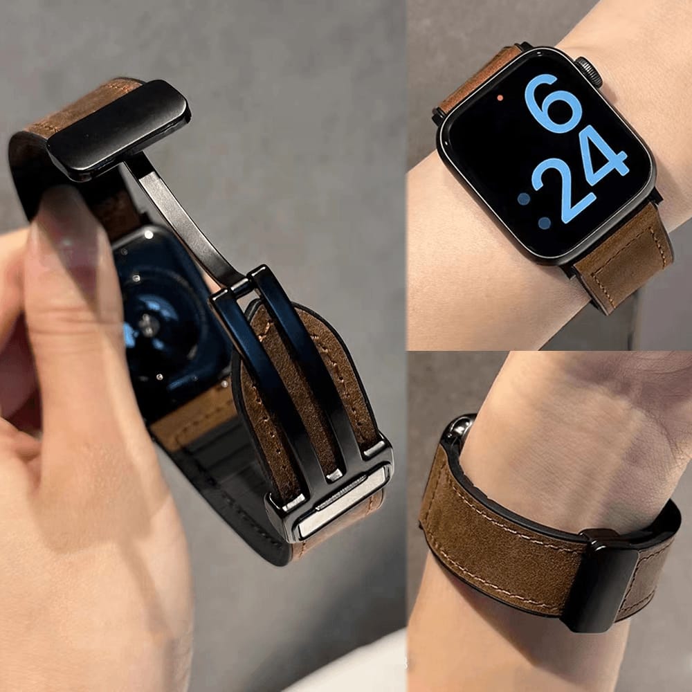 Watch Strap Silicone + Leather For Apple Watch bend 42/44/45/46/49 mm Accessories Bracelet