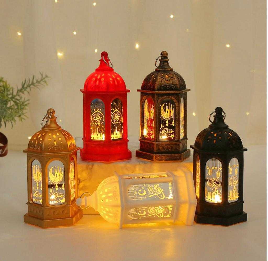 1 Pcs Acrylic Antique LED Hurricane Lantern Lamp, Wall Hanging Led String Light Holder for Wall Home, Drawing, Living Room