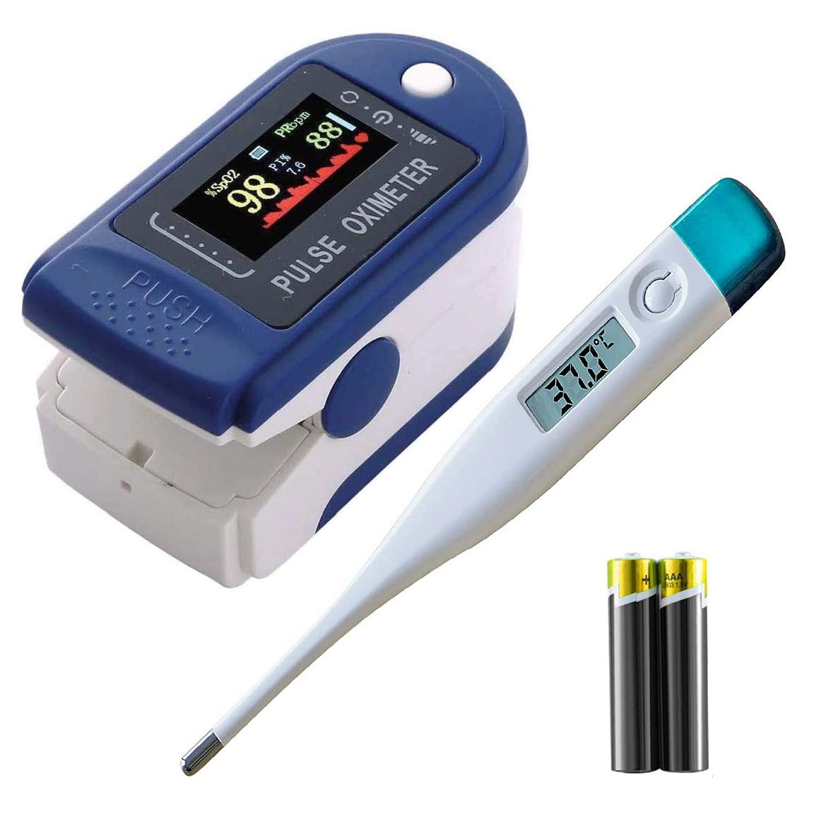 Pulse Oximeter Fingertip And thermometer Combo Offer